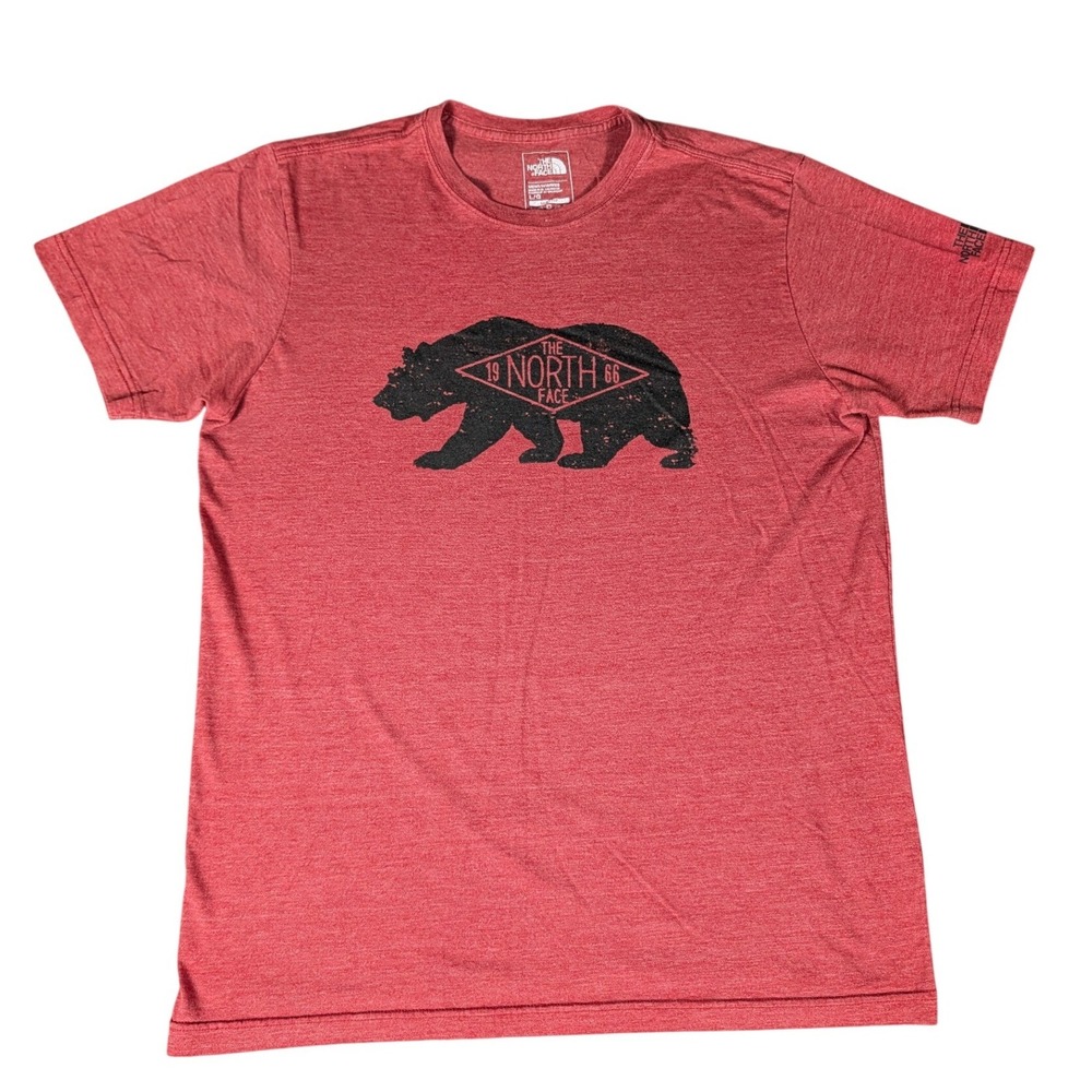 The North Face Mens Red Bear Graphic Slim Fit T-Shirt Short Sleeve Heather L